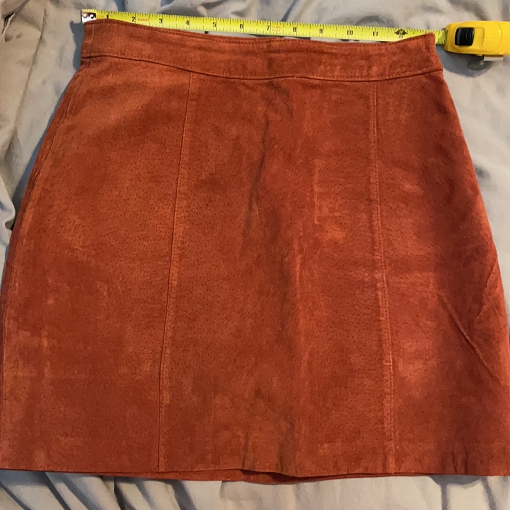 Suede mini skirt